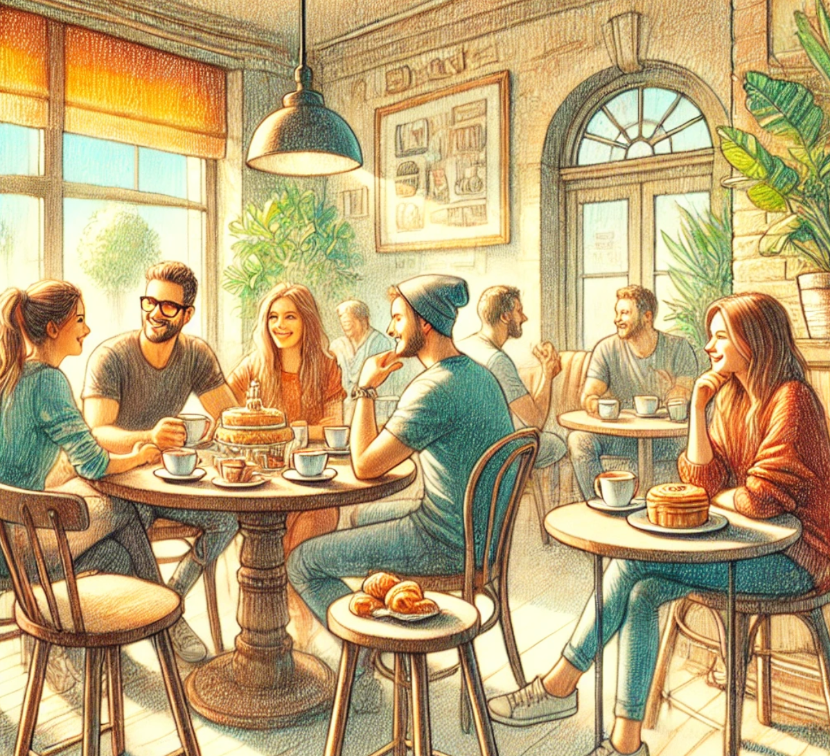Fellowship over coffee and pastry.